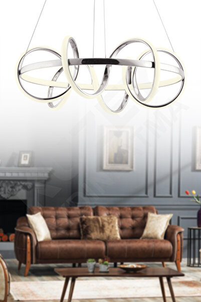 KUZEY AYDINLATMA Yıldız Sade Yuvarlak Ledli Kumandalı Avize 4 Lü