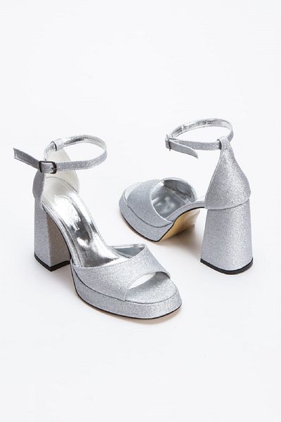 Famels Women's Single Strap Platform Detailed Open Toe Heeled Shoes