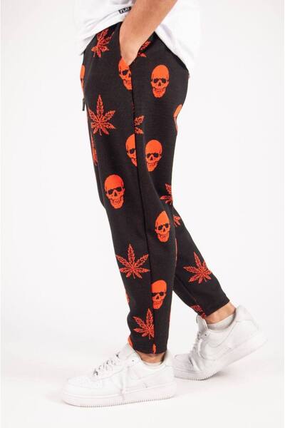 SUPERBLUE Men's Figure Patterned Elastic Smoked Baguette Trousers