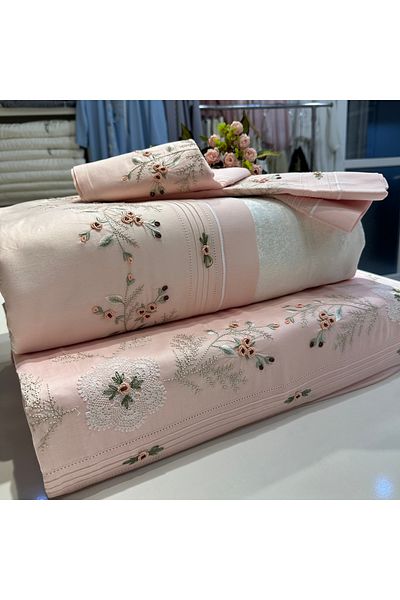 incisecrethome Handcrafted Powder Pique and Duvet Cover Set 7 Pieces