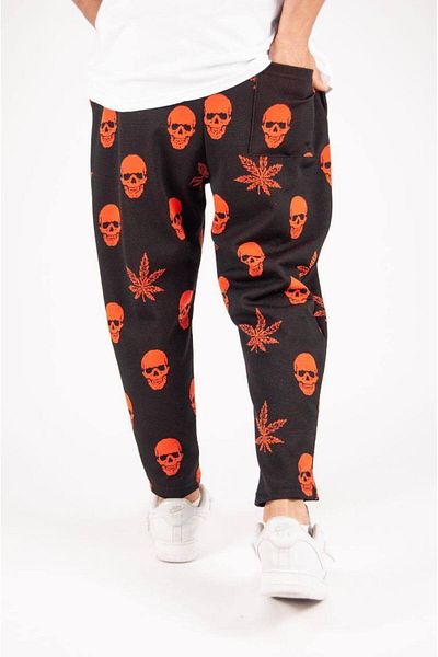 SUPERBLUE Men's Figure Patterned Elastic Smoked Baguette Trousers
