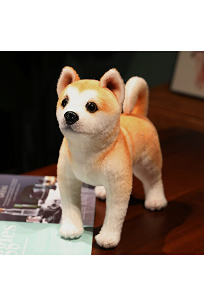 Choice لعبة محشوة على شكل كلب أكيتا نابض بالحياة بطول 25 سم، جرو شيبا إينو رق...