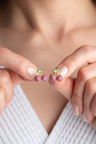 Silvano Jewelry 925 Ayar Gümüş Kiraz Küpe