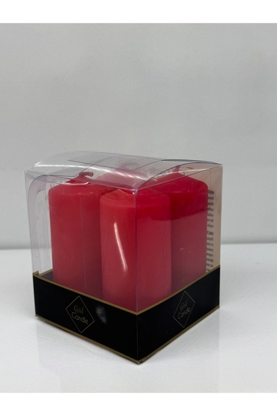 Gül Mum 4 LÜ KIRMIZI TAKOZ MUM ÇAP 3 ÇAP 8 CM