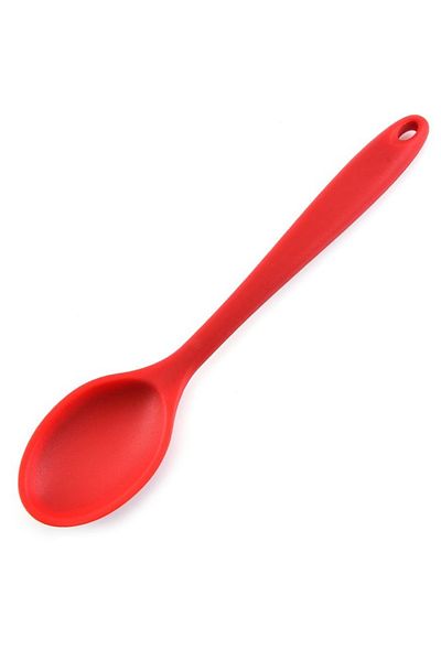 TARIK HOME Red 27 cm Ultra Hard Tip High Heat Resistant Silicone Serving Spoon