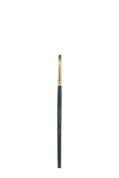 SYArts Flat Cut Brush with Synthetic Tip Special Series Short Bristle No: 02 (Stroke, Oil Paint, Acrylic)