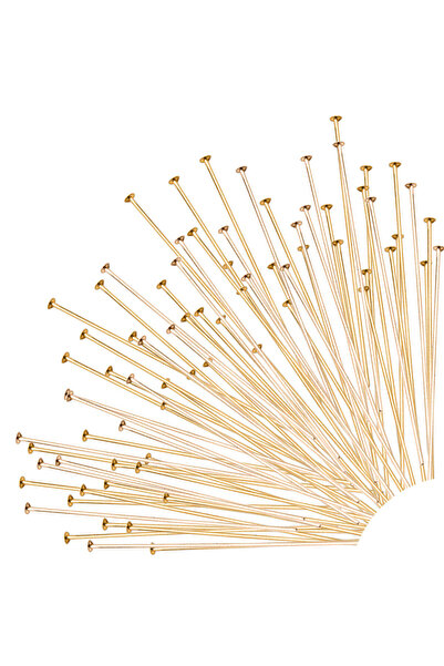 Choice 50 مم 50 قطعة مطلية بالذهب 20/25/30/40/50 مم دبابيس رأس مسطحة من الفول...