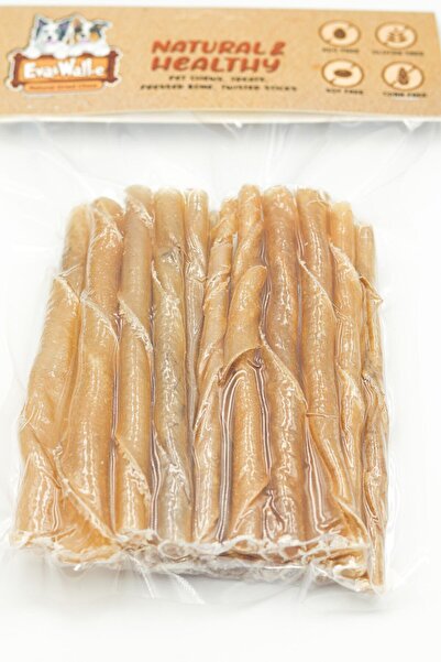 Eva & Wall-e Köpek Kemiği Burgu Çubuk 100g. Naturel Her Irk Ve Boydaki Köpeklerin Tüketimi Için Ödül Çubukları