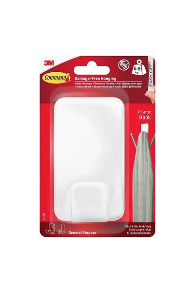 3M خطاف Command XL متعدد الاستخدامات (حتى 6.8 كجم، أبيض)