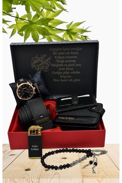 HediyesiBizden KİŞİYE ÖZEL HEDİYE SETİ (SAAT-KEMER-CÜZDAN -KARTLIK-TESBİH- Fİ...