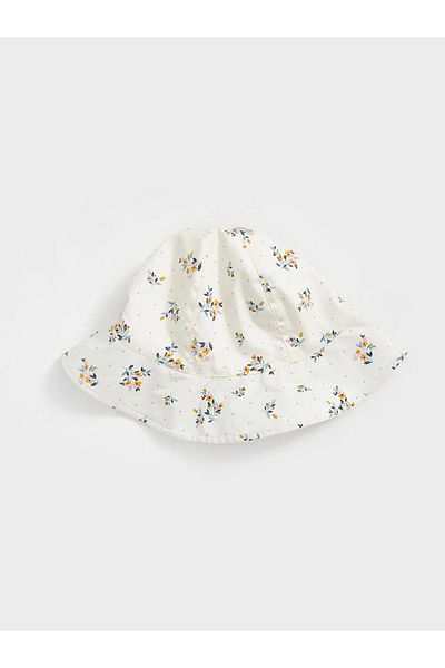 LC Waikiki قبعة دلو للفتيات الصغيرات مطبوعة من LCW Baby Ecru