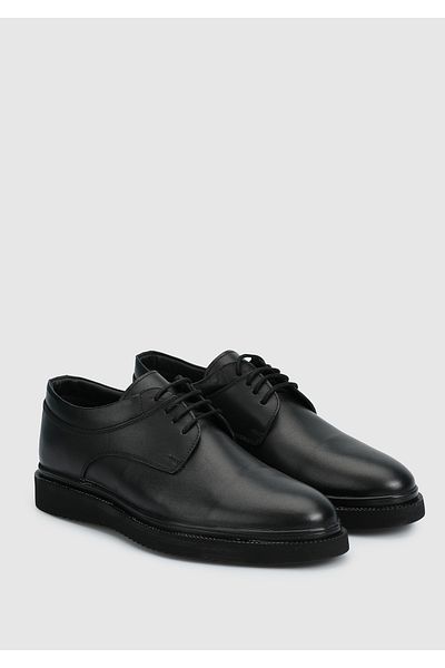 Provoq Black Leather Men's Shoes