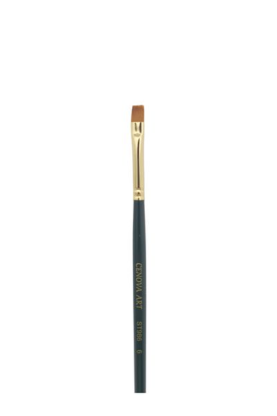 SYArts Flat Cut Brush with Synthetic Tip Special Series Short Bristle No: 06 (Stroke, Oil Paint, Acrylic)