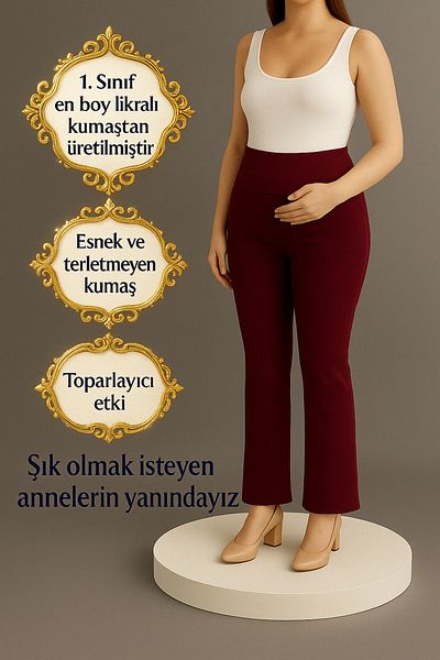 ESY LİNE Μοντέλα κολάν εγκυμοσύνης Ρυθμιζόμενη μέση ελαστική ψηλόμεση ισπανική φούστα