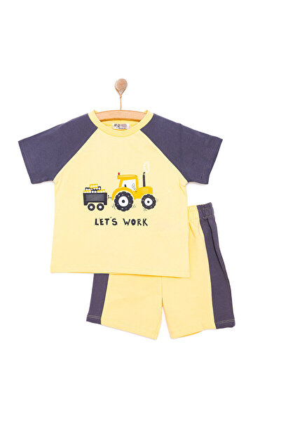 ebebek Hello Baby HelloBaby Cars&Roads Traktör Baskılı Erkek Tshirt-Şort Erke...