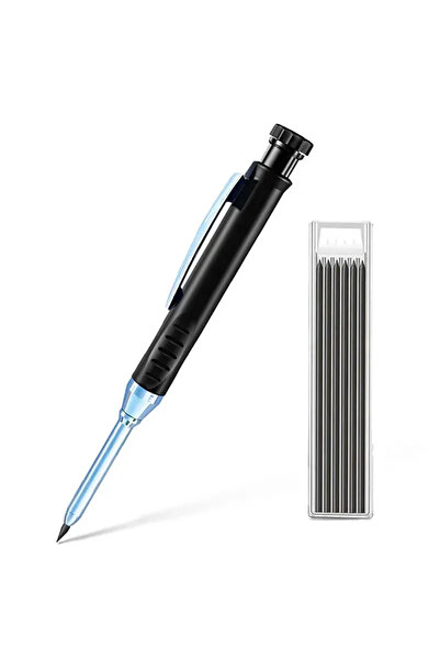 Choice طقم من قطعتين - قلم رصاص ميكانيكي أسود B 2.8 مم صلب للنجار مع مبراة لأ...