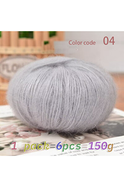 Choice 04 خيوط مزيج الموهير الفاخرة باللون الرمادي الفاتح، مزيج صوف الميرينو ...