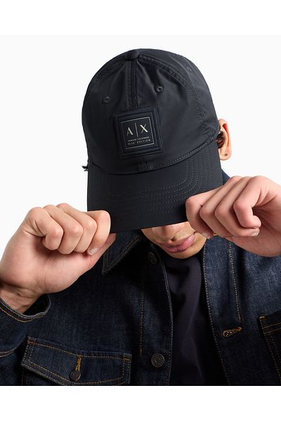 Armani Exchange Men's Logo with Visor Adjustment Yahee Consumer Sports Hat