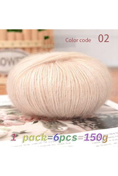 Choice غزل مزيج الموهير الفاخر باللون البيج 02، مزيج صوف الميرينو الناعم، مشا...