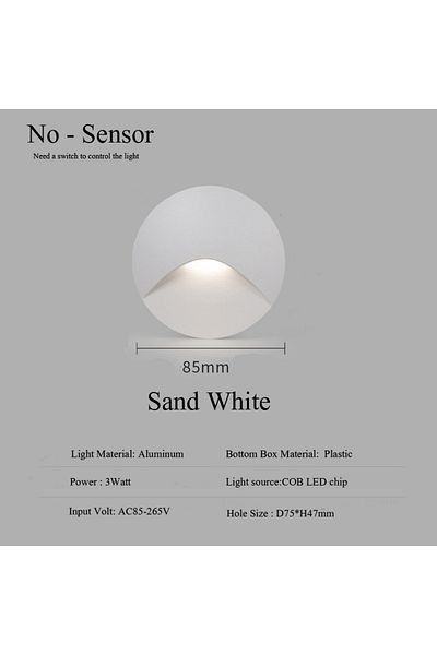 Choice 3W Warm White 3000K Round - White Outdoor Lighting Recessed Wall Lamp Waterproof IP65 3W Led Embedde