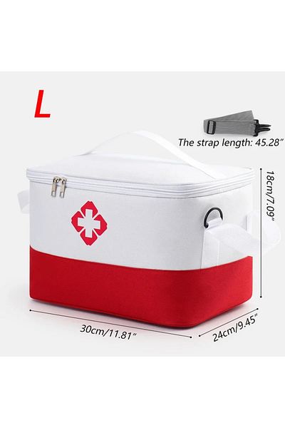 Choice Red L Household First Aid Medical Storage Bag High Capacity Epidemic Prevention Box Iodophor Wound P