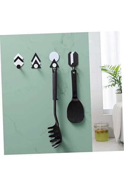 Yelajoy 4-Piece Decorative Hooks, Iron Wall Hooks, Elegant Geometric Shape, E...