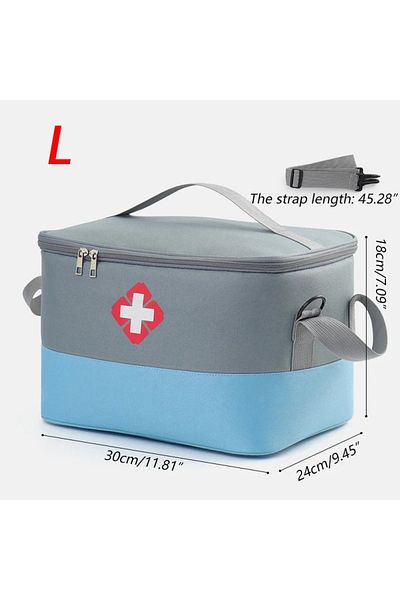 Choice Blue L Household First Aid Medical Storage Bag High Capacity Epidemic Prevention Box Iodophor Wound