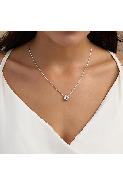 Atolyezone D Harfi Tasarım 925 Ayar Gümüş Kaplama Harfli Kolye Isimli Kişiye ...