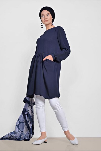 Alvina Crew Neck Pocket Tunic 4240
