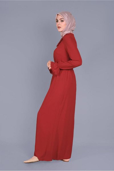 Alvina Beaded Embroidered Cuffs Elastic Dress 40800