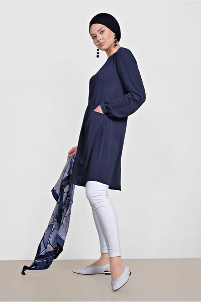 Alvina Crew Neck Pocket Tunic 4240