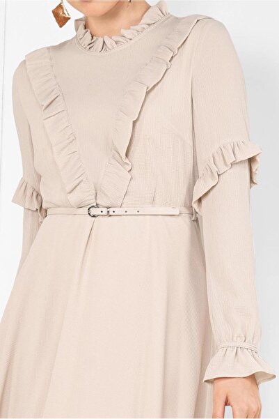 Alvina Chiffon Dress with Ruffle Collar and Sleeves 4306