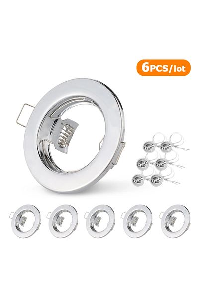 Choice chrome and GU10 6pcs Recessed downlight Frame LED Ceiling Fixtures Downlight GU10 MR16 Ceiling Spot