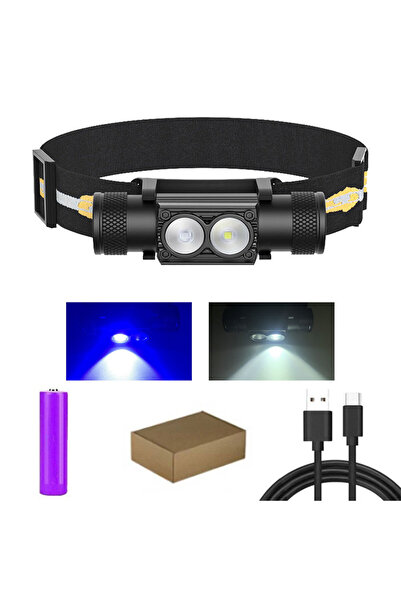 Choice أحدث مصباح أمامي LED عالي الطاقة أبيض وأزرق، بطارية 2000 مللي أمبير في...