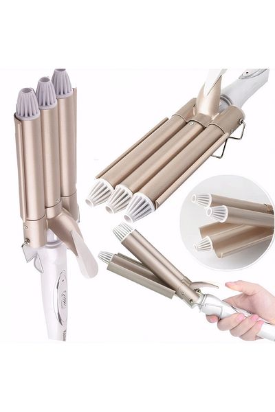 COOYA 25mm Curling Wand Hair Iron, With Adjustable Temperature, 3 Barrel Ceramic, for Long Lasting