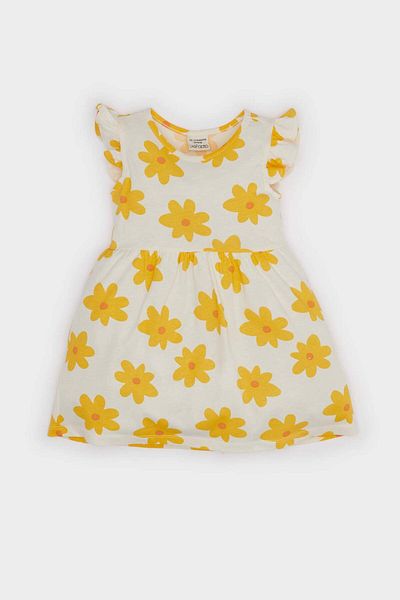 DeFacto Kurzärmliges Baby-Mädchenkleid mit Blumendruck A0136A525SM