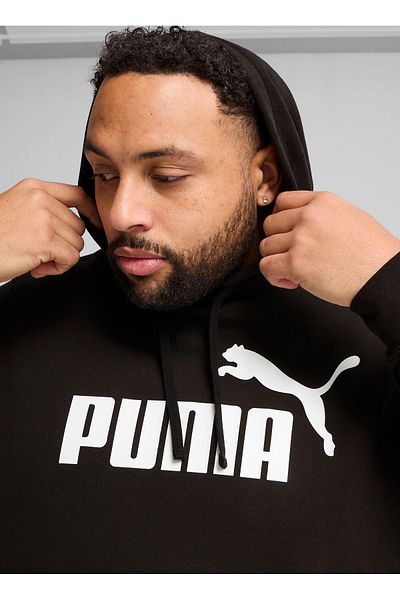 Puma Мъжка тениска с качулка, бяло лого с произволно лого, стандартна кройка и цип