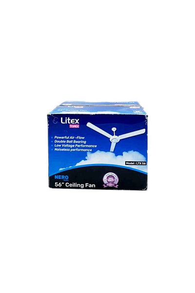 Generic Litex 56" White Ceiling Fan, 75W Quiet Motor, Modern Design, Indoor Use