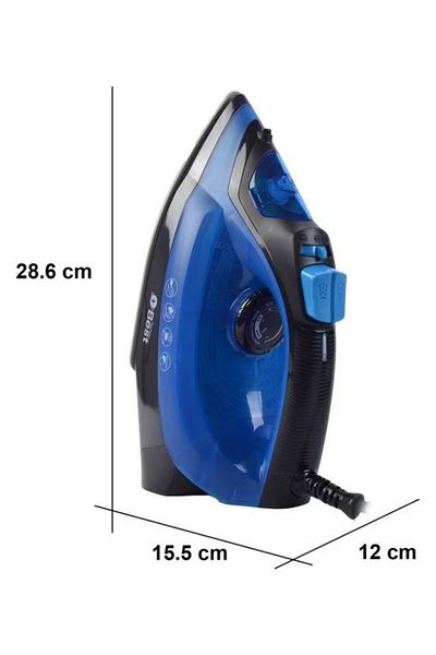 Techno Best 1800-2200W Steam Iron, Black/Blue-BSI-002