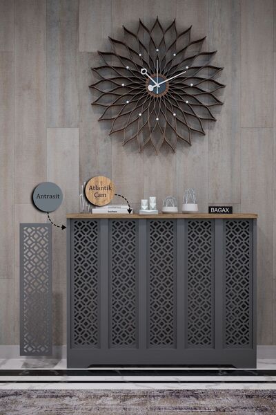 BAGAX Pera Model, Antrasit Üstü Çam Renk,iç Ölçü 96 Cm Dış Ölçü 100 Cm Petek ...