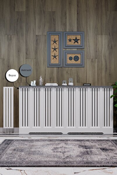 BAGAX Efes Model, Beyaz Üstü Antrasit Renk,iç Ölçü 156 Cm Dış Ölçü 160 Cm Pet...