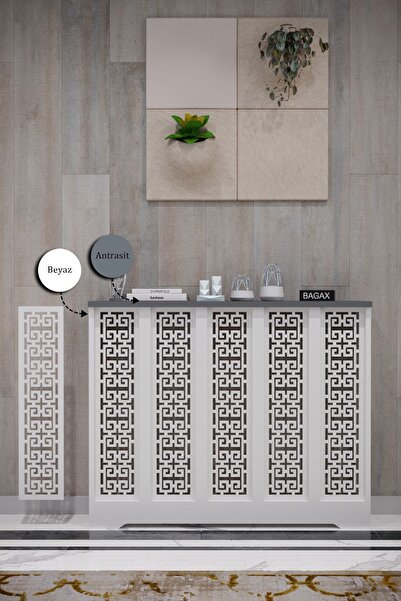 BAGAX Karatay Model, Beyaz Üstü Antrasit Renk,iç Ölçü 96 Cm Dış Ölçü 100 Cm P...