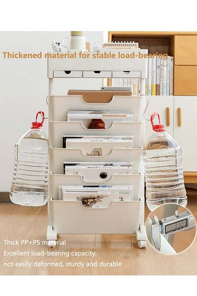 COOYA 5 Tier Organiser, Flexible Mobile, File and Magazine Storage, Suitable for School Classroom Home