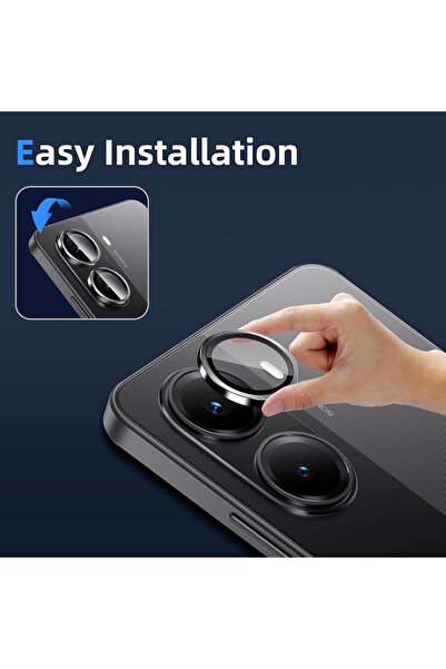 m.tk moveteck Xiaomi Poco X7 Pro Uyumlu Kamera Koruma Lens Koruyucu Temperli Cam Uygulama Aparatlı Kırılmaz Camı