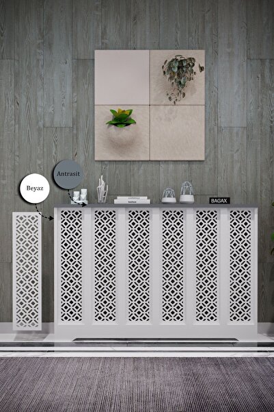 BAGAX Pera Model, Beyaz Üstü Antrasit Renk,iç Ölçü 116 Cm Dış Ölçü 120 Cm Pet...