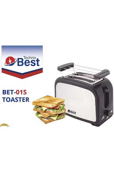 Techno Best 2 Slice Stainless Steel Electric Toaster/efficient Toasting With Browning Control 750w - Bet-01s