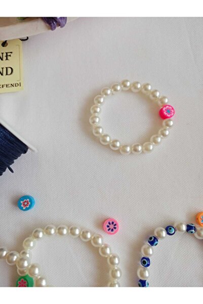 ENEFENDİ İNCİ BONCUKLU VE PEMBE FİMO BİLEKLİK İNCİLİ ŞANS BEREKET ARKADAŞ SEV...