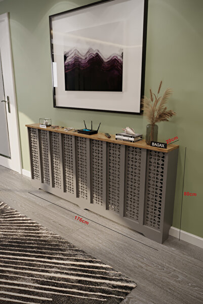 BAGAX Truva Model, Antrasit Üstü Çam Renk,iç Ölçü 176 Cm Dış Ölçü 180 Cm Pete...