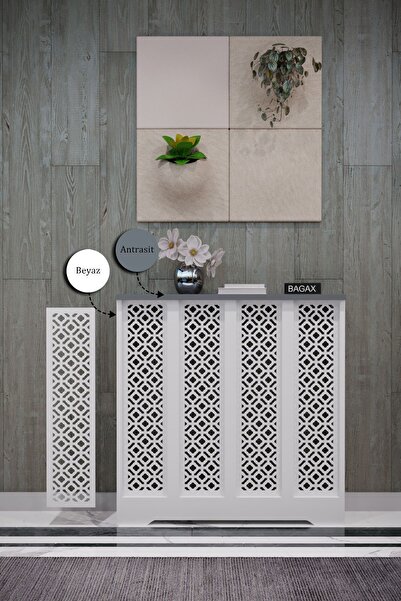 BAGAX Pera Model, Beyaz Üstü Antrasit Renk,iç Ölçü 76 Cm Dış Ölçü 80 Cm Petek...