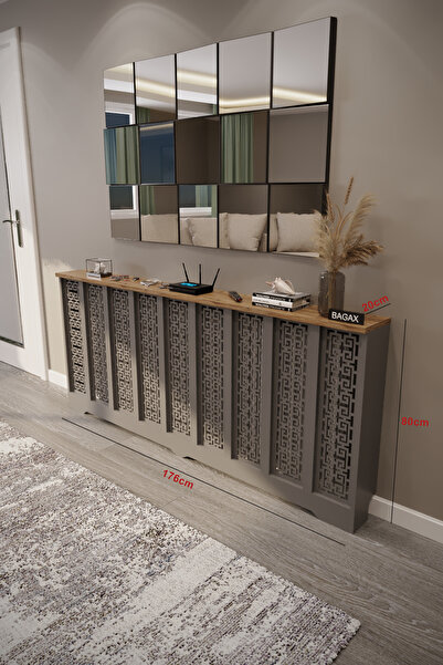 BAGAX Karatay Model, Antrasit Üstü Çam Renk,iç Ölçü 176 Cm Dış Ölçü 180 Cm Pe...